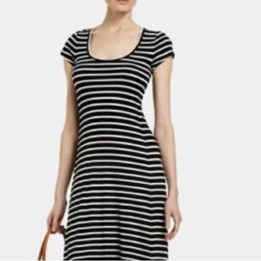 Black and White Striped Women's Dress